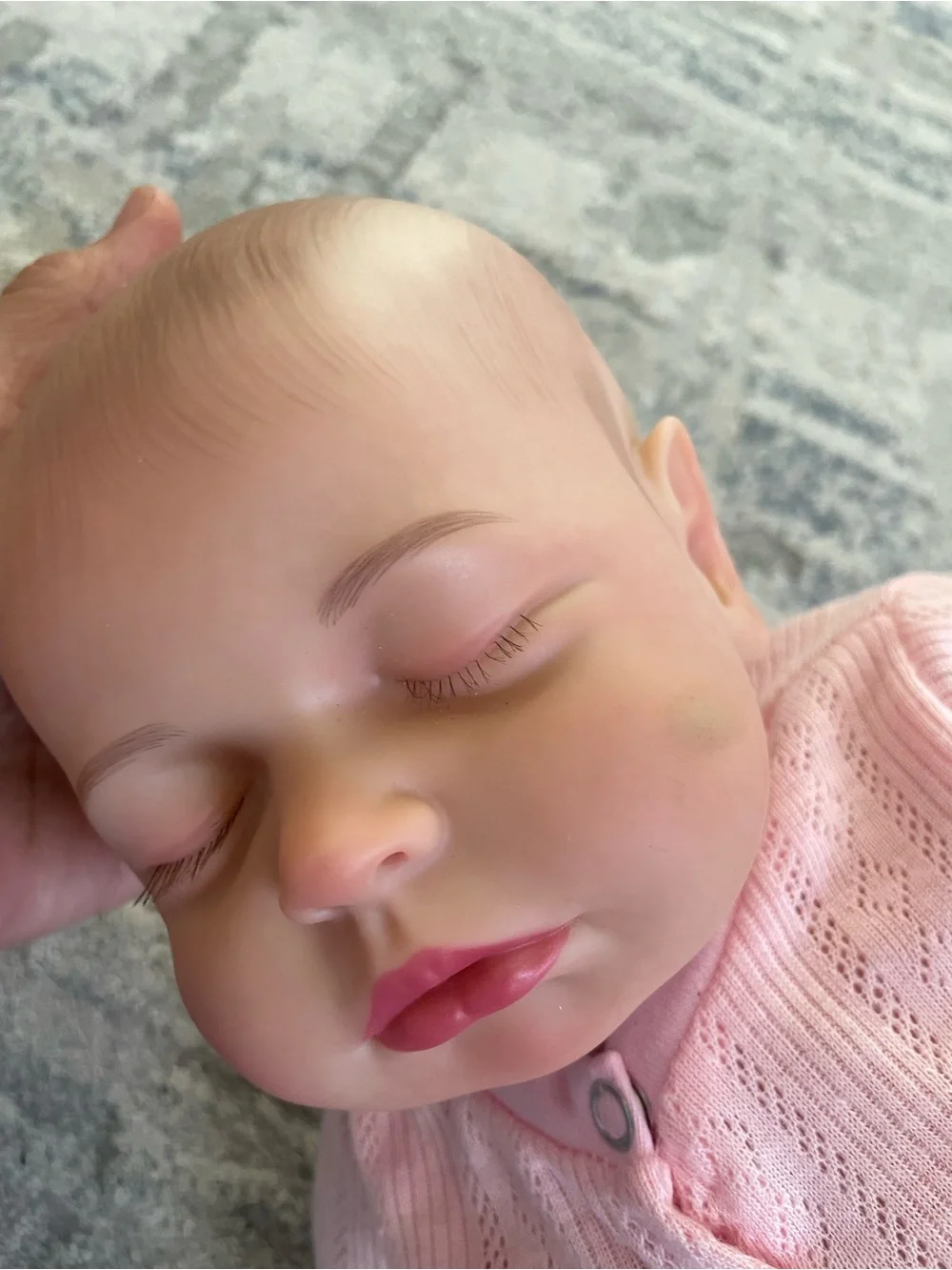 Pink Baby Doll Knit Cardigan & Striped Pants Set